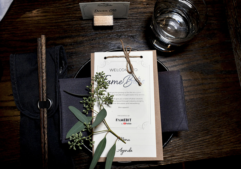 Lead the creative and design of FameBites, an intimate dinner series for 30 guests including brands, Creators and internal executives at famed restaurant Roister.